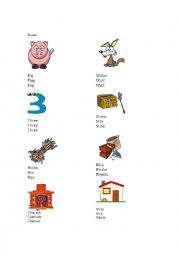 English Worksheet: Three Little Pigs Story Activity