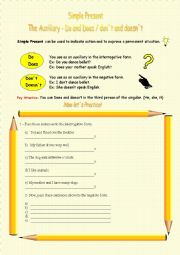 English Worksheet: Do and Does