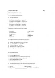 English Worksheet: test about desease symptoms