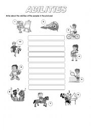 English Worksheet: ABILITIES