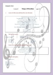 English Worksheet: Songs of freedom (Carlos Santana) part 1