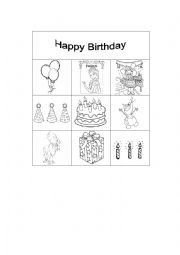 English Worksheet: Birthday Bingo
