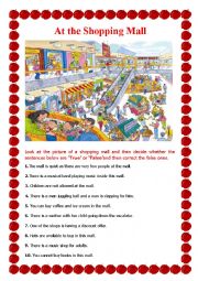 English Worksheet: At the Shopping Mall