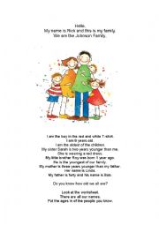 English Worksheet: My Family Tree
