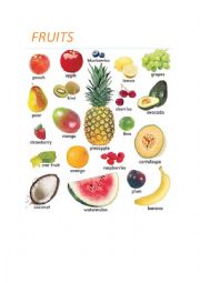 English Worksheet: Favourite fruits