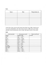 English Worksheet: Nouns and Verbs