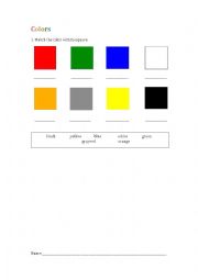 English Worksheet: Colors