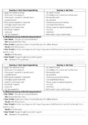 English Worksheet: Reacting to Good and Bad News