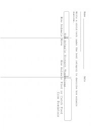 English Worksheet: Animal Vivid Verb Sort