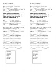 English Worksheet: Iris (Goo Goo Dolls) - Listening/Simple Present