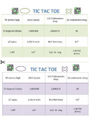 Tic tac toe game on numbers and figures