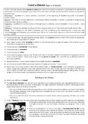 English Worksheet: I HAVE A DREAM WORKSHEET