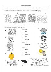 English Worksheet: WEATHER VOCABULARY