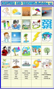 English Worksheet: Weather and seasons: matching ex