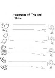 English Worksheet: This and These
