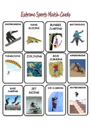 Extreme Sports Match Cards