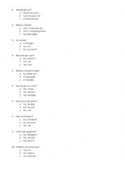 English Worksheet: grammar revision:  answers