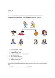 English Worksheet: Written test (family) Possessive case and Have got verb