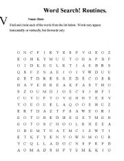 English Worksheet: Crossword Routines