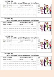 English Worksheet: describe your family