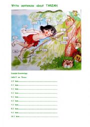 English Worksheet: tarzan body part