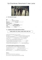 English Worksheet: Stereo Hearts Song 