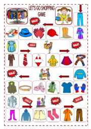 English Worksheet: Lets go shopping game