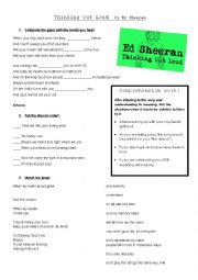 English Worksheet: Thinking Out Loud by Ed Sheeran