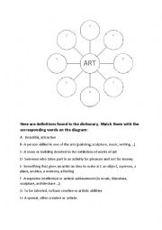 English Worksheet: Art and definitions
