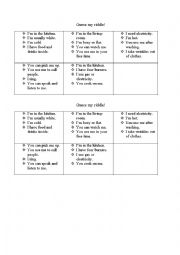 English Worksheet: Guess my riddle-Household Items