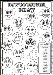 English Worksheet: Feelings and Emotions - MATCHING