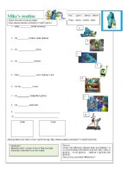 English Worksheet: My favourite characters routine