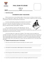 English Worksheet: FINAL EXAM 5TH GRADE