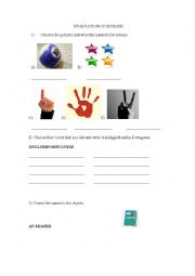English Worksheet: EXAME FOR CHILDREN 