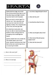 Ancient Sparta worksheet