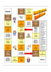 English Worksheet: Present to Past board game