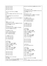 English Worksheet: Faydee- cant let go