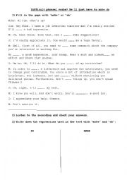 English Worksheet: make do phrasal verbs