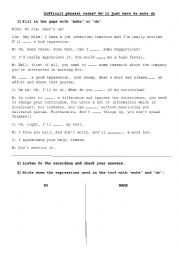 English Worksheet: make do phrasal verbs