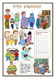 English Worksheet: My family