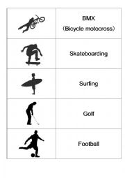 English Worksheet: Sports word match