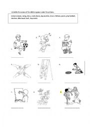 English Worksheet: children games and simple present tense