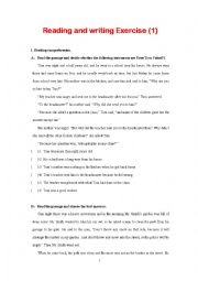 English Worksheet: Reading and writing (2-1)