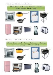English Worksheet: Kitchen devices