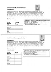 English Worksheet: Simple present The Simpsons