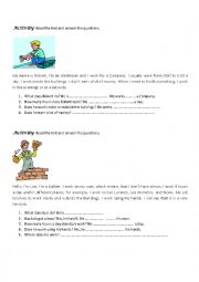 English Worksheet: Jobs and Professions