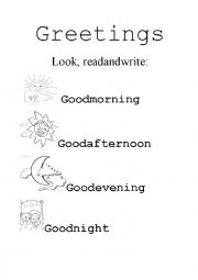 English Worksheet: Greetings