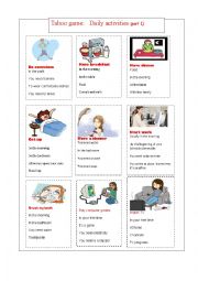 English Worksheet: taboo: routines