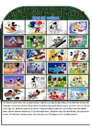English Worksheet: What did Mickey do last year?