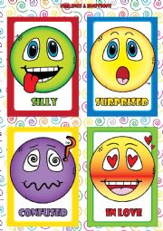 English Worksheet: Feelings and Emotions - FLASHCARDS (2-4)